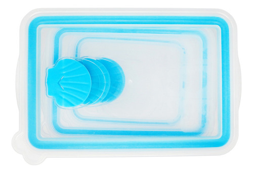 Juego De Recipientes Rectangulares Sea Shell Azul
