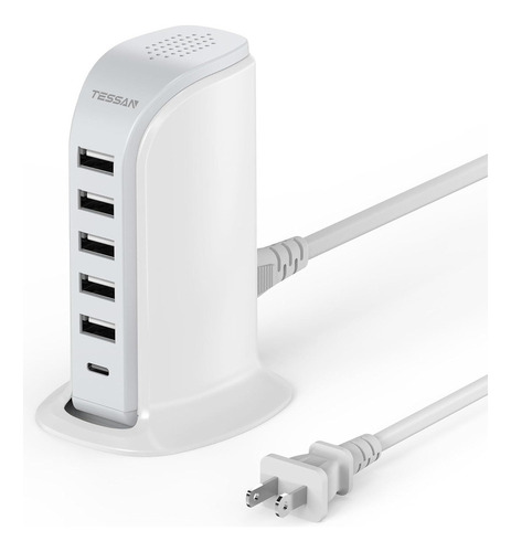 M Carga Rápida Usb C De 20 W, 5 Puertos Usb A+1 Puertos Usb