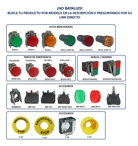Boton Paro Emergencia Pulsador Protector C Y Anillo C 22mm