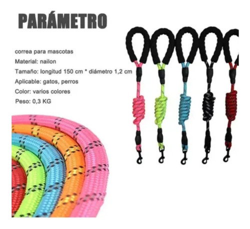 Correas Para Perro Grande Nylon P/ Entrenamiento Resistente