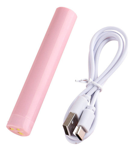 Lámpara Para Realzar Uñas, Pequeña, Tipo Portátil Con Almace Color Rosa
