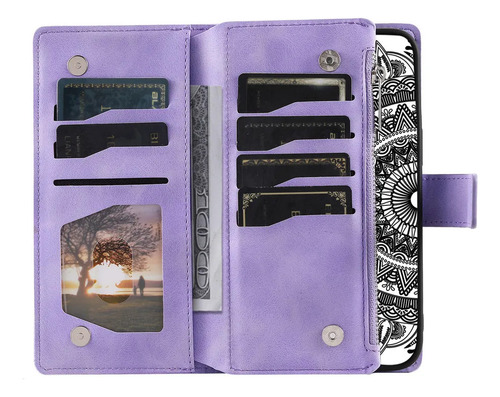 Funda De Piel Con Tapa Para Tarjetas Y Cartera .