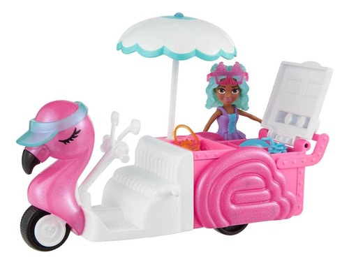 Polly Pocket Set De Juego Carrito De Bocadillos De Flamingo