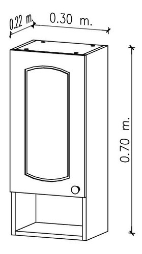 Imagen 2 de 2 de Alacena 30 Cm. Con Estante Inferior, Amube Color Blanco