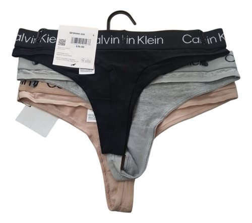 Pack 3 Tangas Calvin Klein Originales Qp2959x-230 Talla S