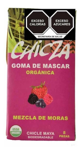 Chicle Chicza Moras 15g 100% Orgánico, Biodegradable Natura