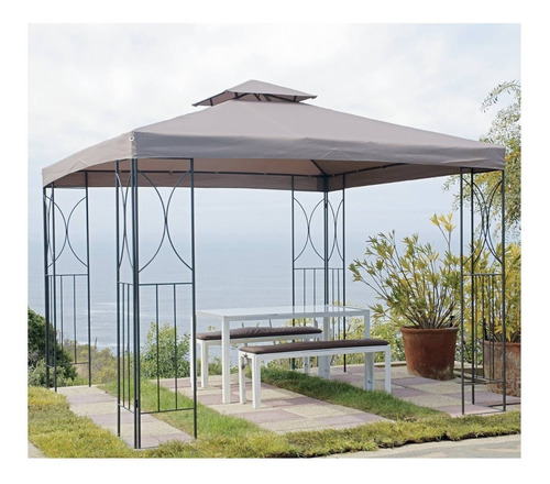 Imagen 4 de 5 de Toldo Pérgola Tabaco 3x3 De Panel Doble