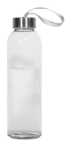 Botella De Vidrio 500ml Con Tapa Metálica Y Tira De Agarre
