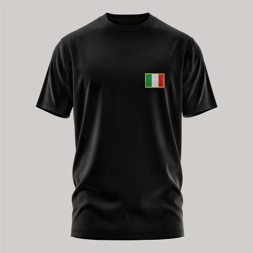 Remera Bordada Personalizada Bandera Italia 100% Algodón