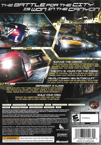 Need For Speed Carbon Para Xbox 360 (Usado)