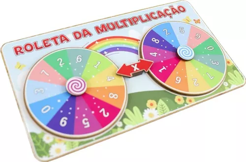 Roleta da Multiplicação - Tabuada / Multiplicação / Subtração / Divisão -  madeira MDF Único