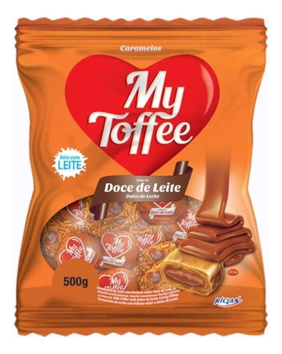 Pacote Bala De Caramelo My Toffee Sabor Doce De Leite 500g
