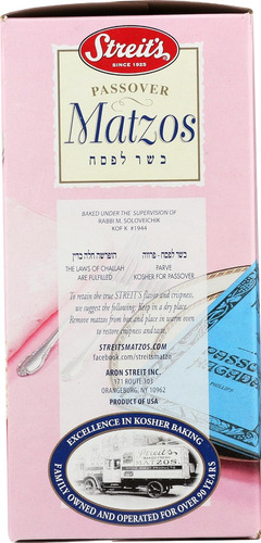 Matzo Kosher Para Pascua De Matzoh Crackers Streit's