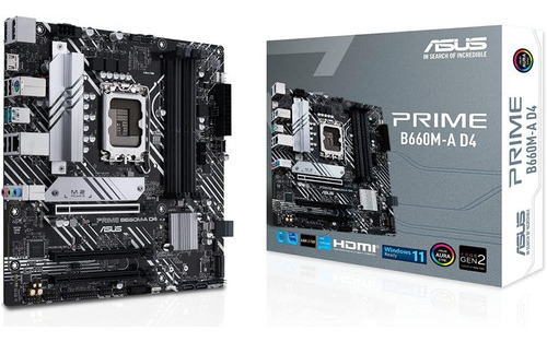 Placa Mãe Asus Prime B660m-a D4 Intel Lga 1700 Micro Atx 