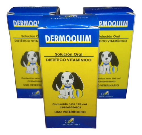 Dermoquin, Polivitaminico Para Mascotas X 3 Und.