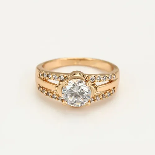 Anillo Grueso Solitario Compromiso Oro 18k Lam Calidad Moda