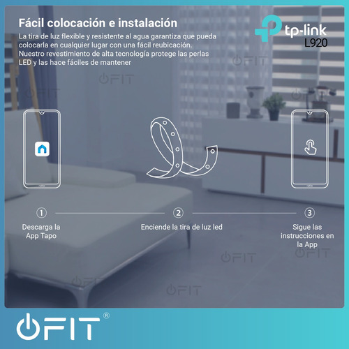 Imagen 7 de 10 de Tira De Luz Led Wi-fi Rgb 5mts Smart Multicolor Tp-link