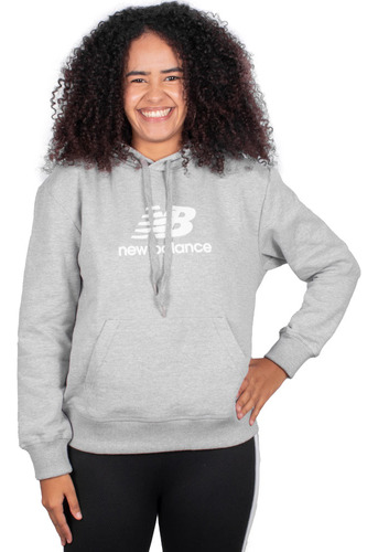 Moletom New Balance Essentials Basic Feminino Cinza