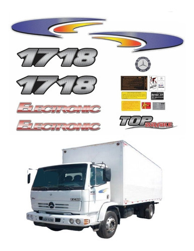 Kit Adesivos Caminhão Mercedes Benz 1718 Top Brake Eletronic Cor Não Se Aplica