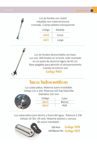 Imagen 8 de 8 de Asta Telescópica Corta + Luz De Proa Bicolor Cromado Led
