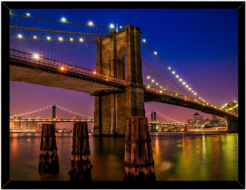 Cuadro Decorativo Puente De Nueva York 2 Medidas 30x40 Cm