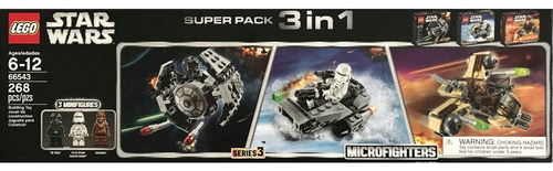 Lego Starwars Microfighters Súper Pack 3 En 1 66543 - 268 Pz