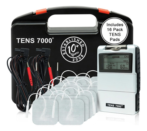 Tens 7000 Tens Unit - Estimulador Muscular Y Paquete De 16 A