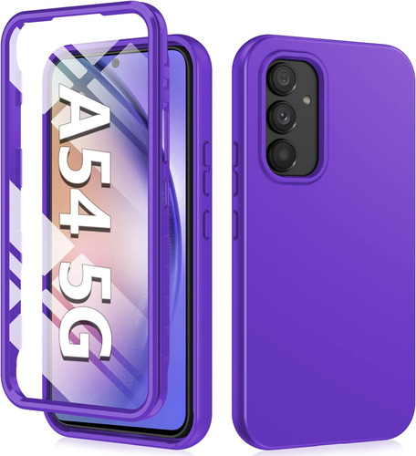 Funda Fntcase Shockproof Silicona Para Galaxy A54 Purpura