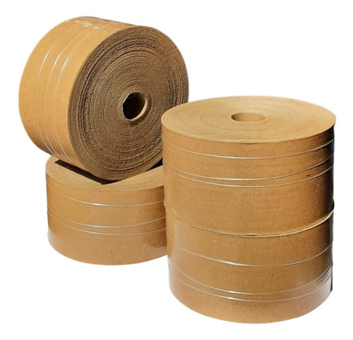 4  Fita Gomada Papel Kraft 80mm Com Reforço 1kg Embalagem