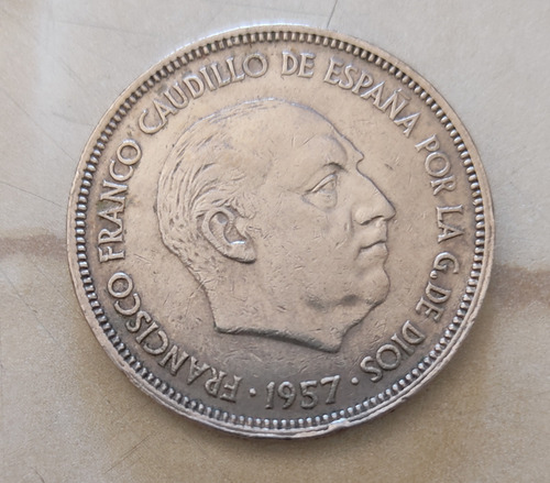 Moneda 25 Pesetas 1957 De España *65 (coleccionistas)