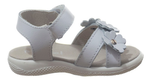 Imagen 3 de 9 de Sandalias Nena Marcel Faja 3 Flores Blanco Urbanas Blancas