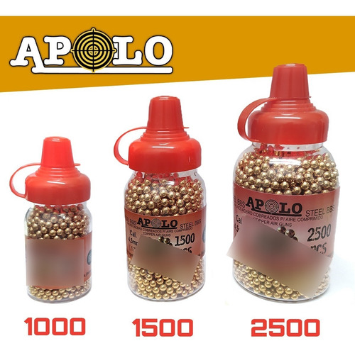 Imagen 5 de 10 de Balines Apolo Acero 4.5 Mm X 1500 - Mamadera