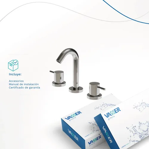 Griferia Lavatorio Baño Mesada Vasser Onix Doble Comando
