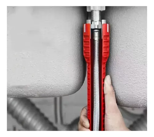 Llave Inglesa 5 En 1 Versátil Para Sanitaria, Fregadero Rojo