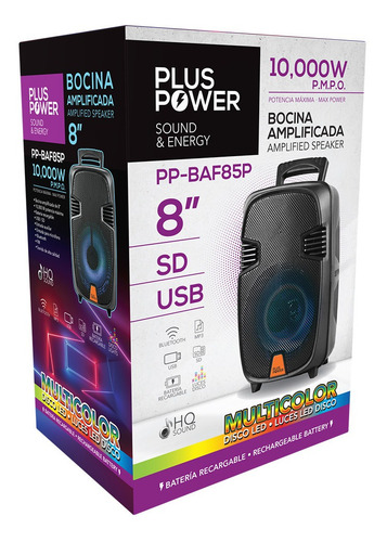 Imagen 2 de 2 de Corneta Amplificada 8´´ Plus Power (10.000w) Led Multicolor