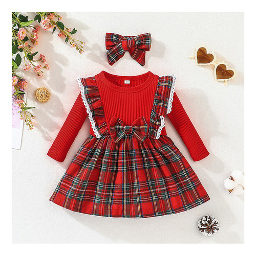 Vestido De Mameluco Navideño Para Niñas Ropa De Navidad