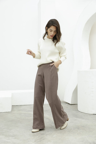 Pantalón Palazzo Mujer Con Pespunte Kailashop