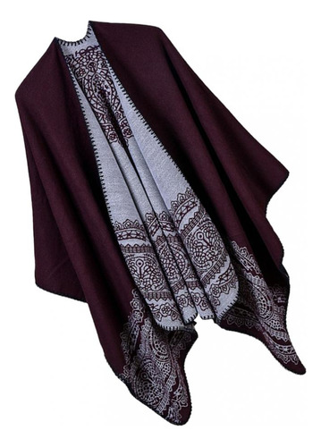 Capa Tipo Poncho Para Mujer, Cálida, Con Forma De Chal [u]