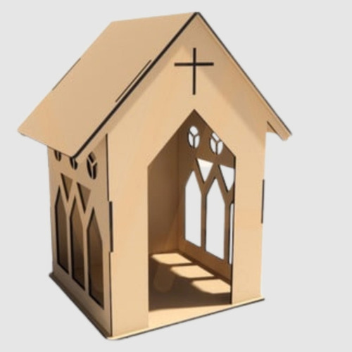 Capela Oratório Mini Santúrio Mdf Cru