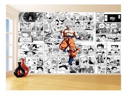 Papel De Parede Dragon Ball Goku Página Manga 3,5m Dbz638