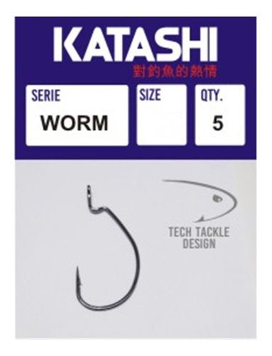 Anzuelo Worm Katashi Offset 7/0 X5 Unidades