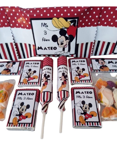 Candy Bar Mickey Golosinas Personalizadas Para 10 Niños