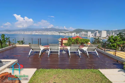 Cad Vista Azul. Terraza Con Alberca Y Espectacular Vista A La Bahía