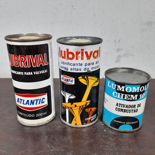 Lata Óleo Lubricicante Antiga 3 Unidades Antiga Decorativa 