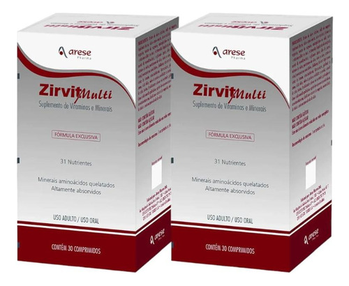 Kit Zirvit Multi Com 2 Caixas De 30 Comprimidos Cada