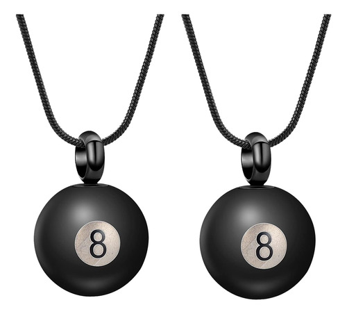 Baowiqi Joyería De Cremación Billar Negro 8 Bolas Collar De 