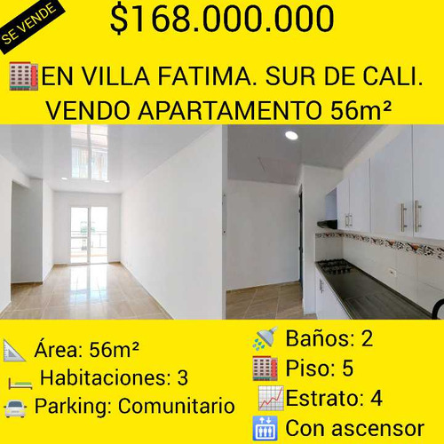 En Villa Fatima. Sur De Cali. Vendo Apartamento 56m²