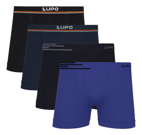 Cueca Lupo Sem Costura Sem Elástico Kit Com 4 Cores Sortidas