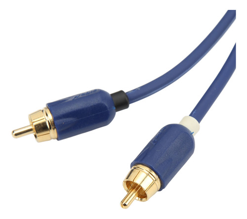 Cable De Audio Rca De 5 Metros, Elástico, Azul, De Cobre Pur