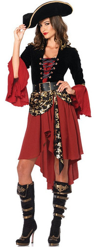 Disfraz De Pirata Jack Sparrow Halloween Cosplay For Mujer